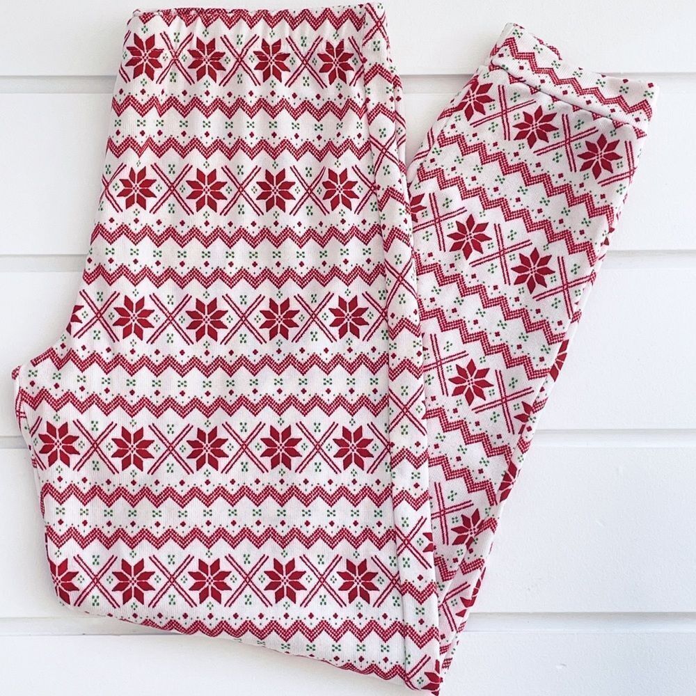 Dreamwear Women’s Christmas Snowflake Tapered Pajama Bottoms Size Small
